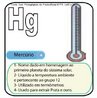 Imagem do smbolo qumico do Mercrio - Hydrargirium (Hg) e suas aplicaes. O Hg tem nmero atmico (Z) = 80 e Massa Atmica (A) = 201, est localizado na grupo 12 ou famlia 2B e no 6o perodo da tabela peridica dos elementos qumicos, sua distribuio eletrnica  K2 L8 M18 N32 O18 P2. <br /><br /> Palavras-chave: mercrio, smbolos qumicos, tabela peridica.