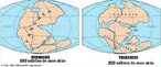 A figura ilustra a evoluo da crosta terrestre ao longo dos perodos geolgicos, do Permiano aos tempos atuais. Mostrando como o supercontinente Pangea fragmentou-se progressivamente e, no Trissico, separou-se em Laursia, no hemisfrio norte, e Gondwana, no hemisfrio sul. Entre ambos os continentes situava-se o mar de Ttis. No perodo Jurssico j era possvel reconhecer os contornos dos continentes atuais, que se individualizaram totalmente no Cretceo, embora mantendo algumas regies de contato. <br /><br /> Palavras-chave: placas litosfricas, tempo geolgico, placas tectnicas.