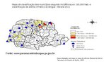 Mapa com o nmero de casos de dengue no Paran at 2011. <br /><br /> Palavras-chave: dengue, Paran, climatologia, mapas, cartografia, sade, doenas.